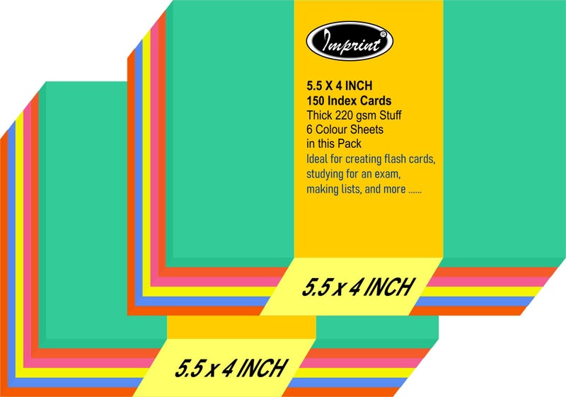 IMPRINT Index Cards Flash Cards Bright Colors 5.5 x 4 Inches Pack of 150 Cards Colors of Sheets May Vary - Image 1