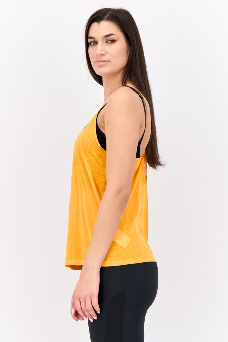 Nike Women Dri Fit Sleeveless Running Tank Top, Orange - Image 3