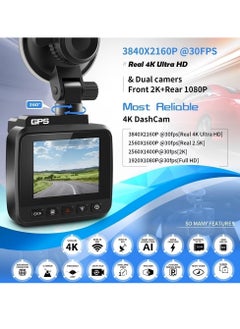 Mi VAZA Dash Camera For Car, Dual Lens Car Camera with 2K Plus 1080P Resolution and Ample Storage, Mini Dashboard Camera Drive Recorder With DVR Night Vision And Built In WIFI GPS, (1pc, Black)  - Image 2