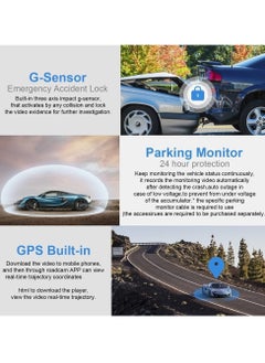 Mi VAZA Dash Camera For Car, Dual Lens Car Camera with 2K Plus 1080P Resolution and Ample Storage, Mini Dashboard Camera Drive Recorder With DVR Night Vision And Built In WIFI GPS, (1pc, Black)  - Image 4