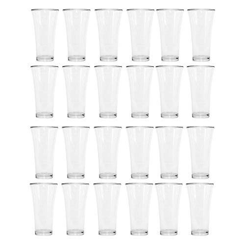 Urmila Plastic® Polycarbonate Pilsner Drinking Glasses for Water Juice for Dining Table Home Kitchen Party Restaurant 200 ml Set of 24 Transparent - Image 1