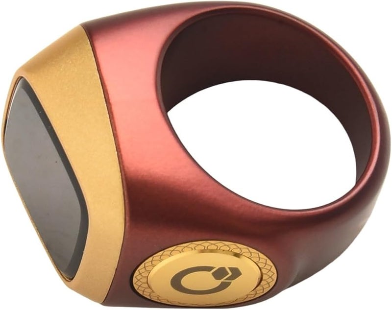 خاتم ذكي بشاشة مقاومة للماء عداد تسابيح رقمي منبه باهتزاز لتذكير أوقات الصلاة 20 ملم بلون الكاري - Image 5