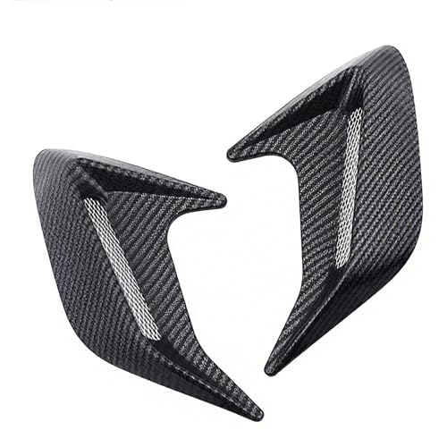 Hugwits 2 PCS 3D Car Side Vent Trim Covers ABS Shark Gill Air Intake Decoration 811 669 SelfAdhesive Car Hood Fender Decor Universal for Most Cars Carbon Fiber - Image 1