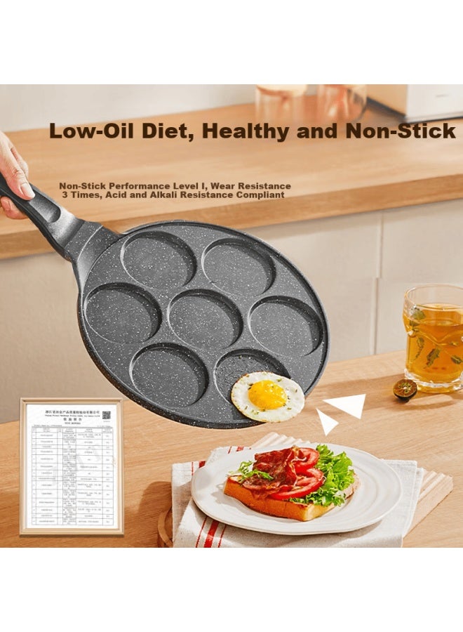 Supor Star Stone Light Cast 7-hole Breakfast Frying Pan - Multi-functional 26cm Breakfast Pan For Eggs, Steak, And Pancakes - Image 2