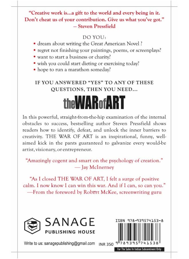 REPRO BOOKS LIMITED - The War of Art: Break Through the Blocks and Win Your Inner Creative Battles - Image 1