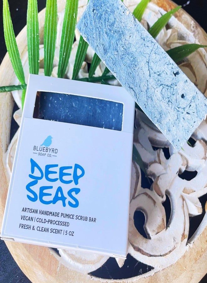Bluebyrd Soap Co. Deep Sea Exfoliating Soap Bar For Men | Masculine Scented Soap Bar for Men Handmade in USA | Made with Exfoliating Pumice & Bentonite Clay | Man Soap (DEEP SEA) - Image 2