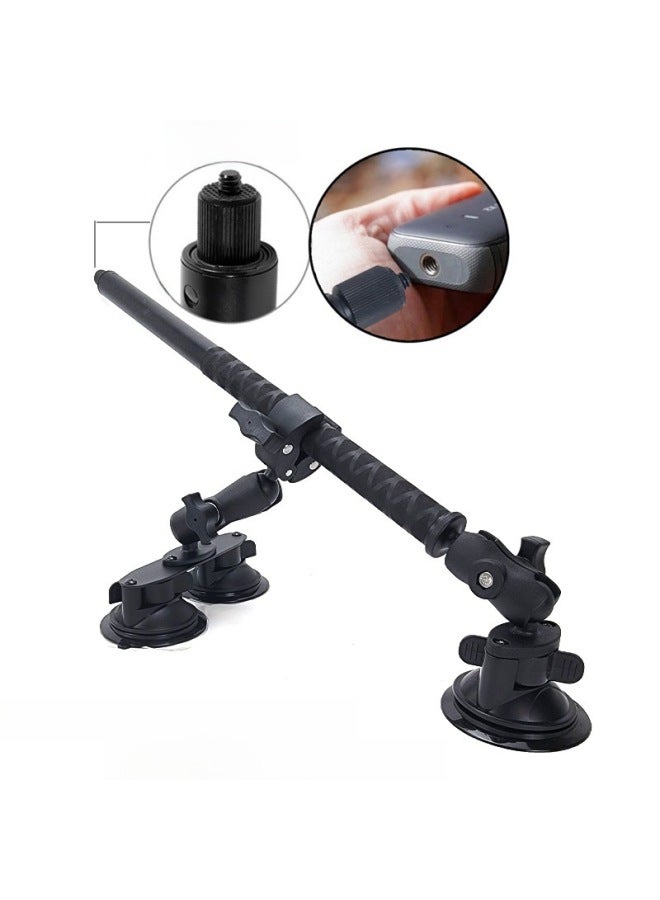 Car Suction Cup Third Person Shooting Accessories Insta360 Onex2RGoPro Selfie Stick Roof Bracket-Color:K06 Car Suction Cup Set 3 (15cm * 2+6cm Connecting Rod) + Pan-tilt Adapter - Image 2