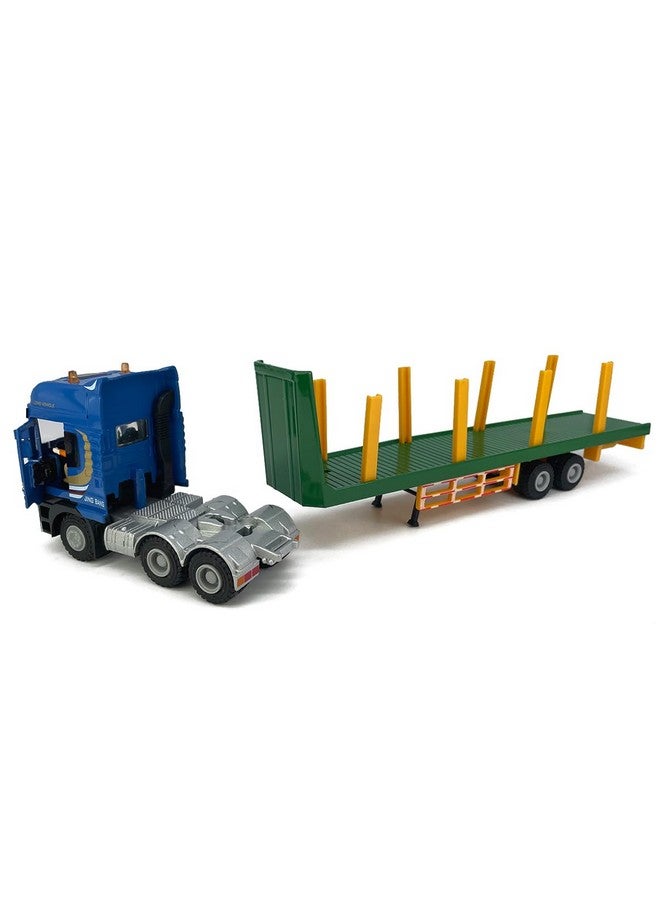 VIIGER Timber Transport Truck Log Trailer With Loading Wood Grab Logging Flatbed Truck Toy Carrier Semi Tow Trucks Metal Diecast Construction Vehicles 2 In 1 Vehicle Playset Toy Trucks For Boys Kids Gifts - Image 4