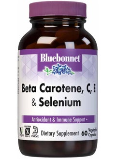 Bluebonnet Nutrition Bluebonnet Nutrition Beta Carotene C and E Plus Selenium Vegetarian Capsules, 60 Count  - Image 1