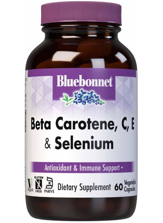 Bluebonnet Nutrition - Bluebonnet Nutrition Beta Carotene C and E Plus Selenium Vegetarian Capsules, 60 Count - Image 1