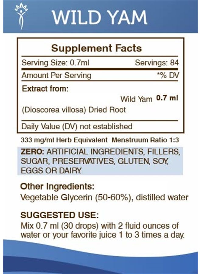 Secrets of the Tribe Wild Yam Alcohol-Free Tincture (Glycerite) 695 mg Responsibly farmed Wild Yam (Dioscorea Villosa) Dried Root (2 Fl Oz) Hormone Support Supplement - Image 2