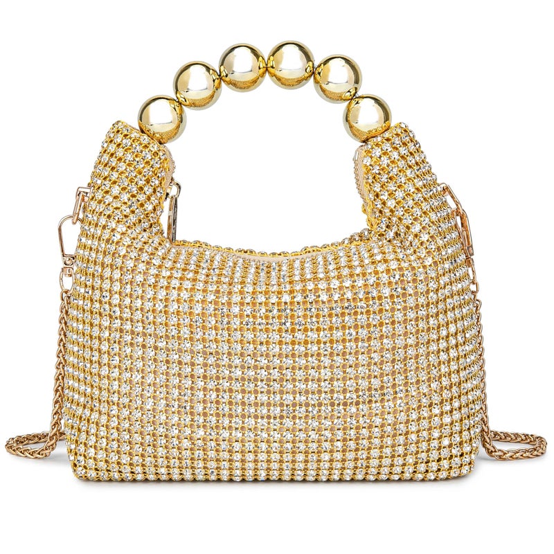 BBTT.ful Sparkling Women's Evening Handbags Rhinestone Purse Crossbody Bag Wedding Prom Party Club Purses(light gold) - Image 1
