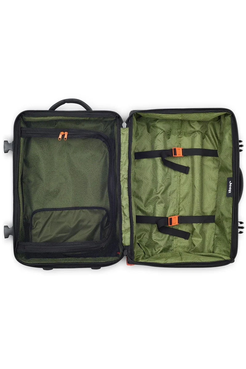 Jeep JS005A, 55 cm Softcase 2-Wheel Trolley Duffle - Black