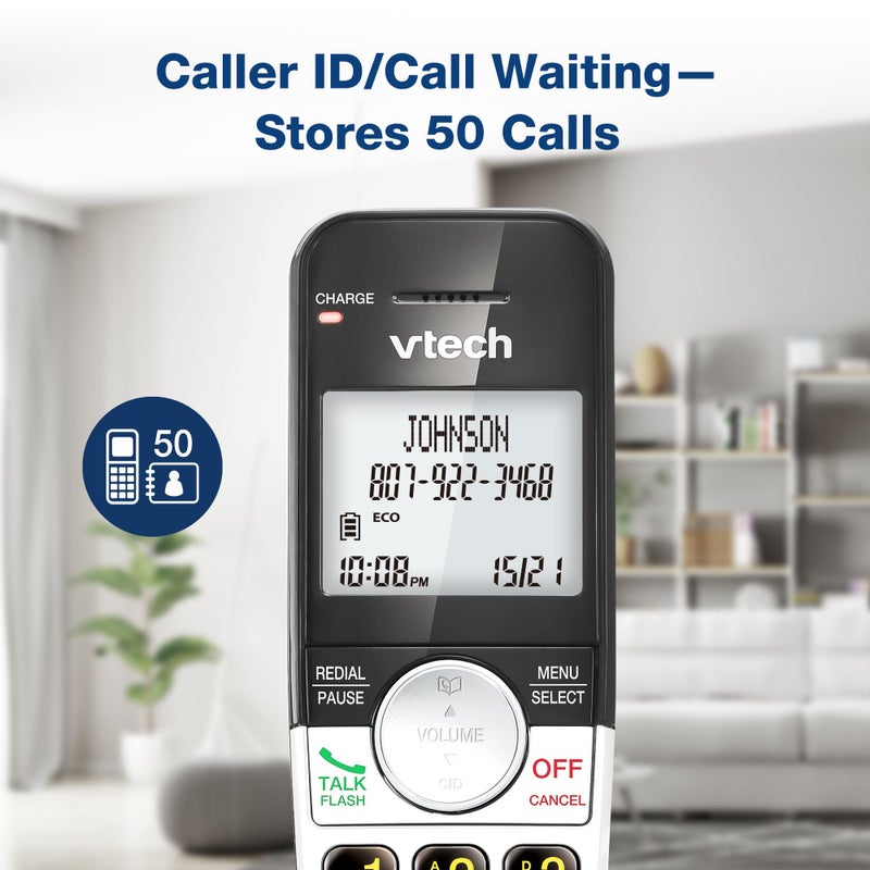 VTech Cordless Phone 3-Handset with Large Display and Big Buttons, DECT 6.0 with Caller ID/Call Waiting, Full Duplex Speakerphone, ECO Mode, Last 10 Number Redial, Easy to Use,VG231-3 - Image 2