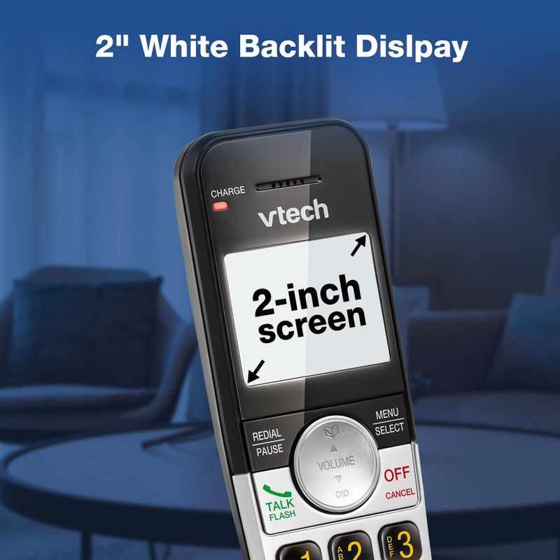 VTech Cordless Phone 3-Handset with Large Display and Big Buttons, DECT 6.0 with Caller ID/Call Waiting, Full Duplex Speakerphone, ECO Mode, Last 10 Number Redial, Easy to Use,VG231-3 - Image 4