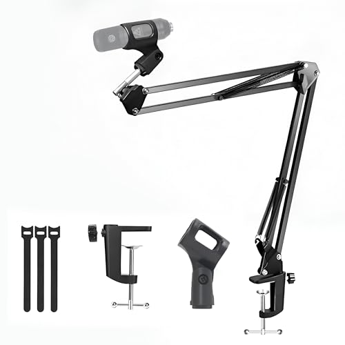Audio Array AA-05 Suspension Boom Scissor Microphone Arm Stand | Universal clamp with mic Holder & 3/8″ to 5/8″ Adapter for Shock mounts | Suitable for Stages, Studios, Broadcasting, TV Stations - Image 1