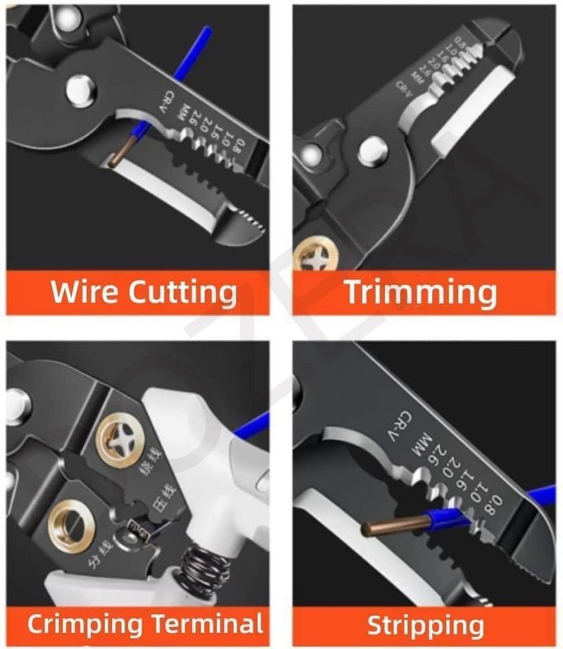 DOZERA DOZERA Wire Stripper And Crimping Tool for ElectricianMultifunction Stainless Steel Wire Puller Plier 6 In 1 Cable Looping Splitting Cutting Pliers Electrical Stripping Tool  - Image 5