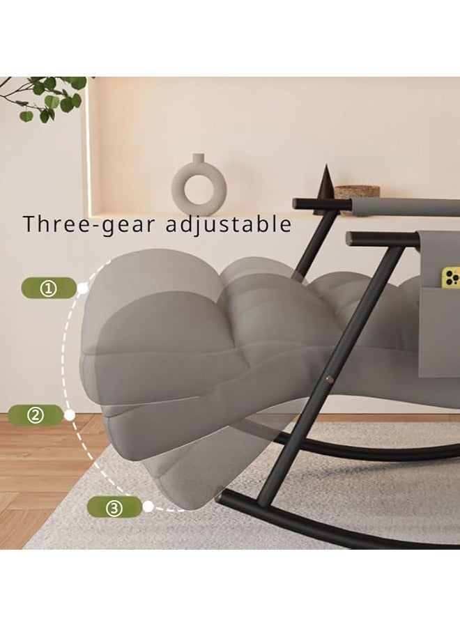 إيه تي إم كرسي هزاز مبطن فاخر مع جيب جانبي - رمادي - Image 4