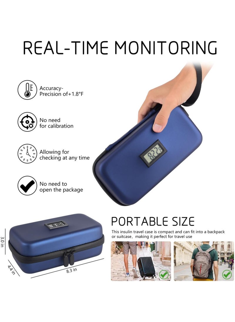Halamine 24-Hour Insulin Cooling Travel Case with Thermometer, TSA Approved Travel Refrigerator for Medications with Temperature Display, Diabetes Travel Bag  ,for Daily Life and Travel  - Image 2