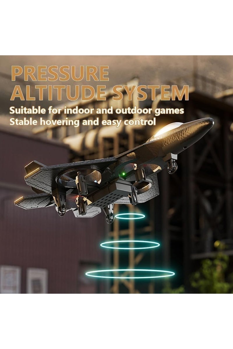 طائرة L0712 RC، طائرة تحكم عن بعد مزودة بمصابيح LED، 2.4 جيجاهرتز، لون أسود، مصنوعة من إسفنج EPP، مدى 80 مترًا، تحليق تلقائي، شحن USB، لعبة طيران داخلية وخارجية للمبتدئين والأطفال والبالغين - Image 4