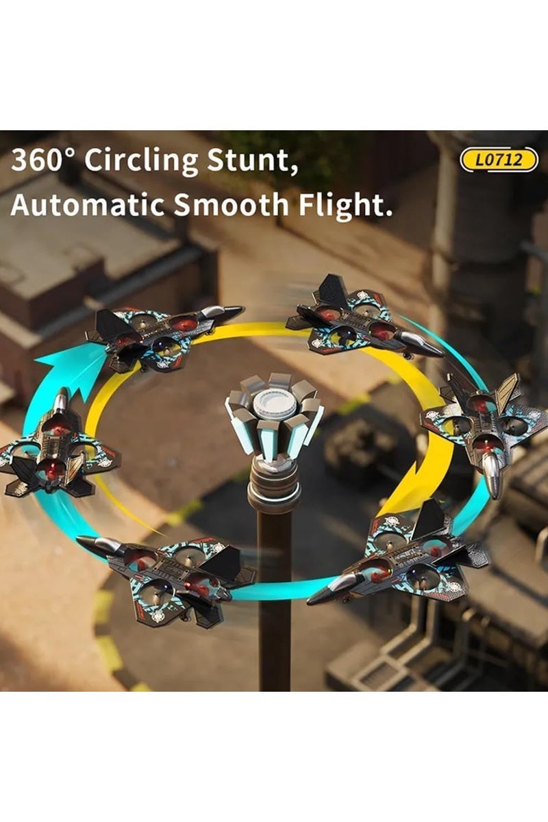 طائرة L0712 RC، طائرة تحكم عن بعد مزودة بمصابيح LED، 2.4 جيجاهرتز، لون أسود، مصنوعة من إسفنج EPP، مدى 80 مترًا، تحليق تلقائي، شحن USB، لعبة طيران داخلية وخارجية للمبتدئين والأطفال والبالغين - Image 5