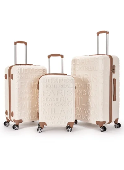 LIMRA Travel bags set consisting of 3 luggage bags beige/gold