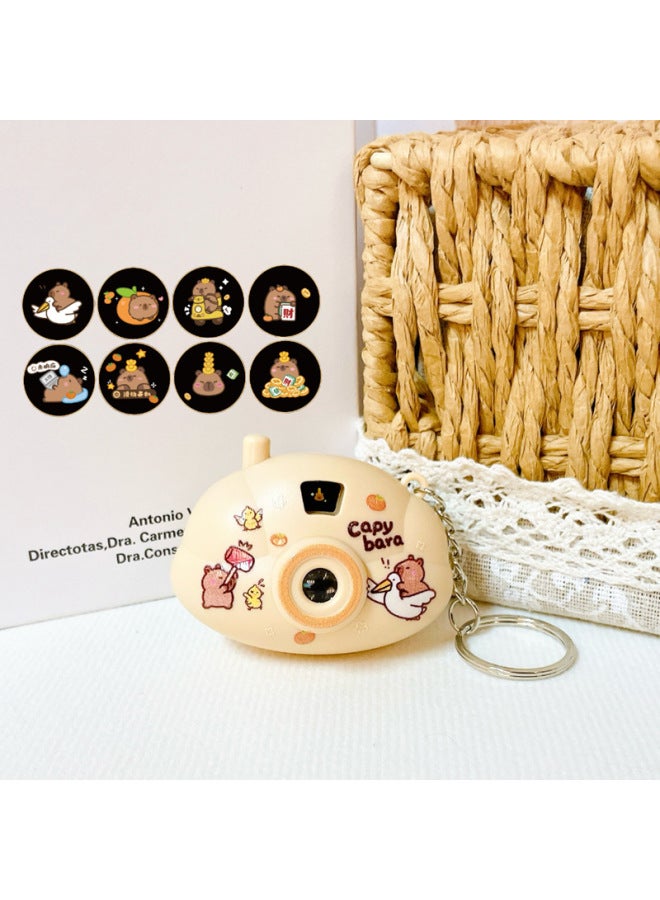 Cartoon Card Pibala Mini Camera Keychain Slide Light Projector Capybara Toy Pendant Wholesale-Color:Cloud Camera  - Image 1