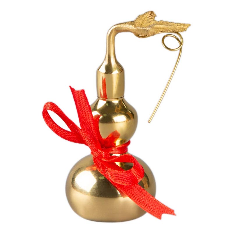 BRASSTAR Golden Alloy Bagua Gourd Statue Feng Shui Taoist Deities H2.6  Hulu/Calabash/Wu Lou Figurine Home Garden Decor Health Prosperity PTZD035FBA - Image 1