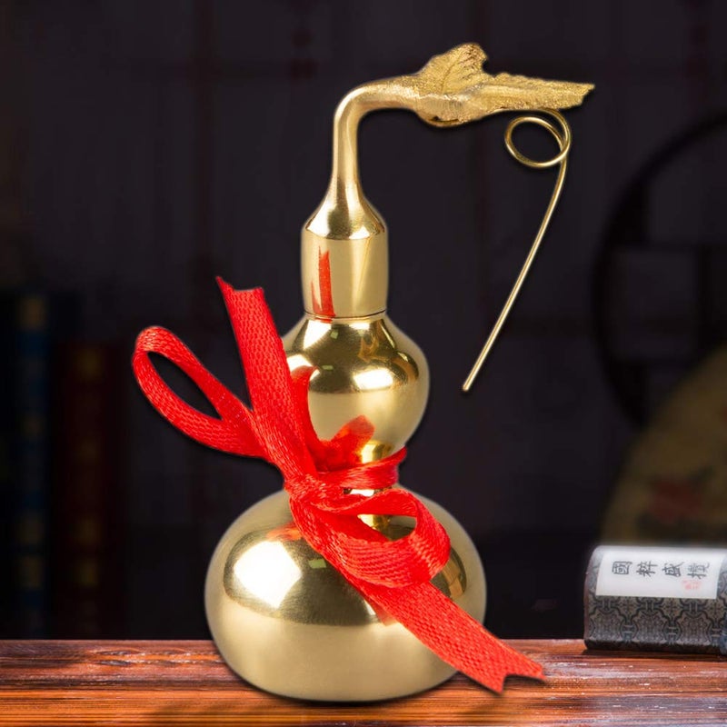 BRASSTAR Golden Alloy Bagua Gourd Statue Feng Shui Taoist Deities H2.6  Hulu/Calabash/Wu Lou Figurine Home Garden Decor Health Prosperity PTZD035FBA - Image 5
