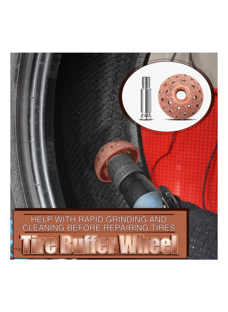 Generic - Tire Repair Patch Tools, 2 Pieces Roller, with Buffer Wheel Tire, Grinding Head, Buffing for Air (42 mm) - Image 1