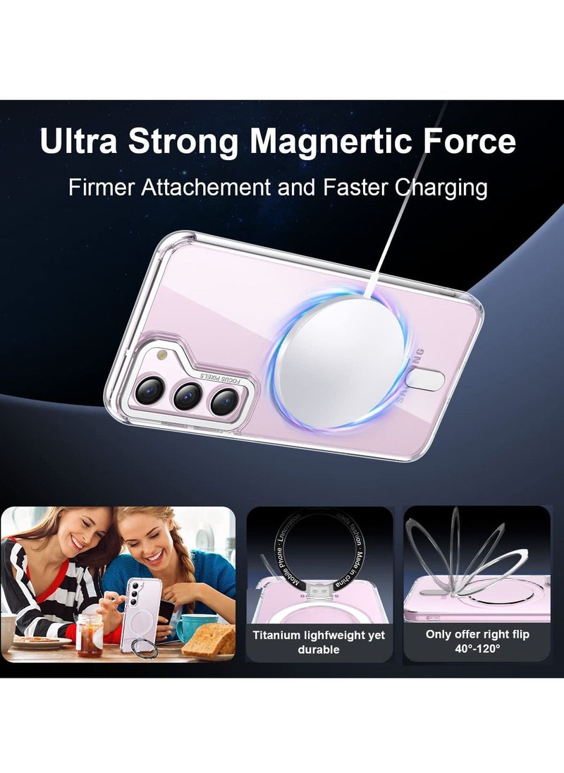 Excefore - Embedded Kickstand Cover, Compatible with MagSafe Samsung Galaxy S23 Ultra Case Clear,  with Magnetic Wirless Charging Shockproof Matte Slim Phone Case for Galaxy S23 Ultra - Image 1