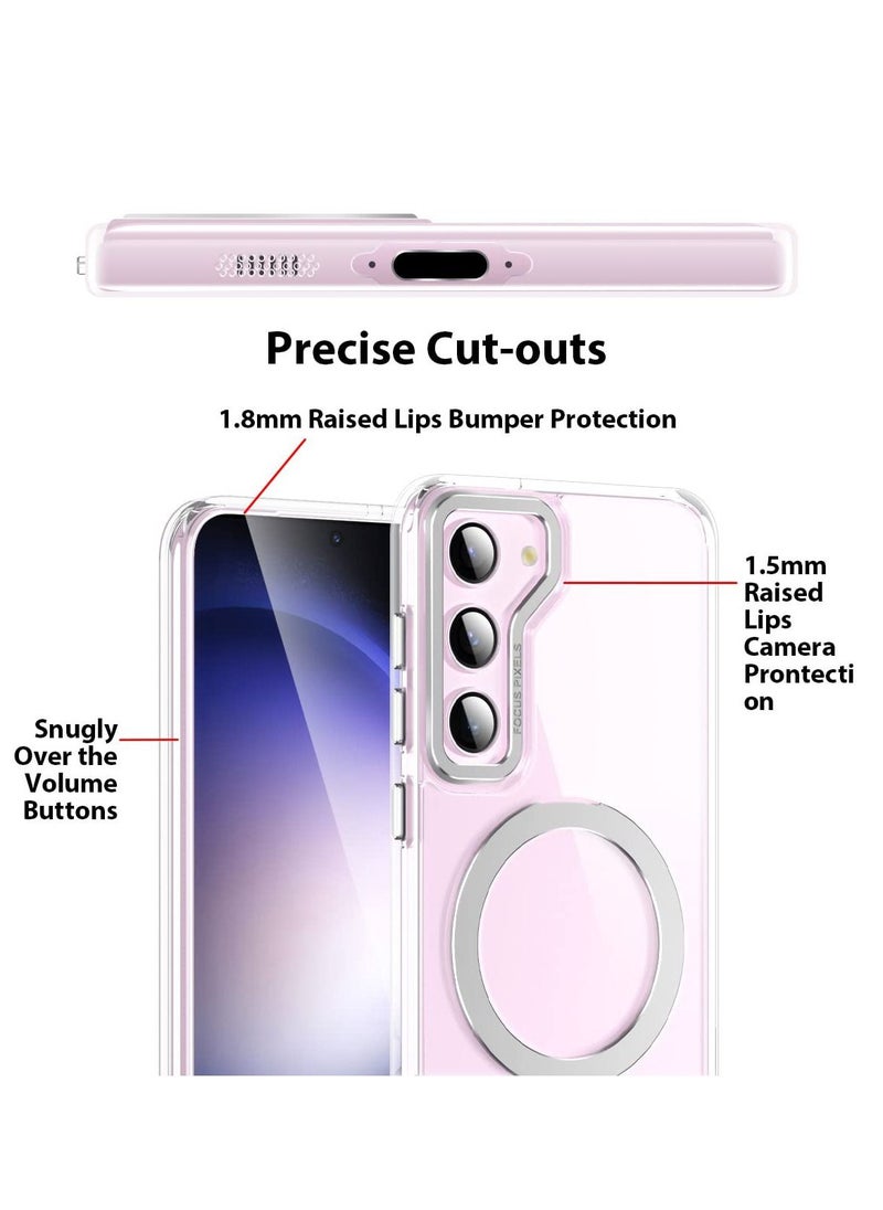 Excefore - Embedded Kickstand Cover, Compatible with MagSafe Samsung Galaxy S23 Ultra Case Clear,  with Magnetic Wirless Charging Shockproof Matte Slim Phone Case for Galaxy S23 Ultra - Image 1