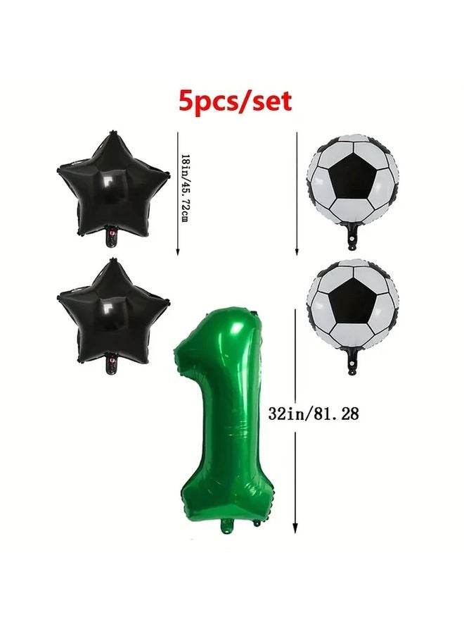 Football Party Balloons Set 2pcs Football 2pcs Star Shape Numbers 32 Inch Green 6 - Image 3