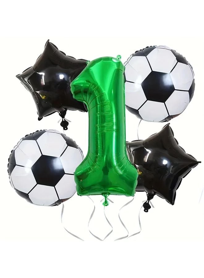 Football Party Balloons Set 2pcs Football 2pcs Star Shape Numbers 32 Inch Green 6 - Image 5
