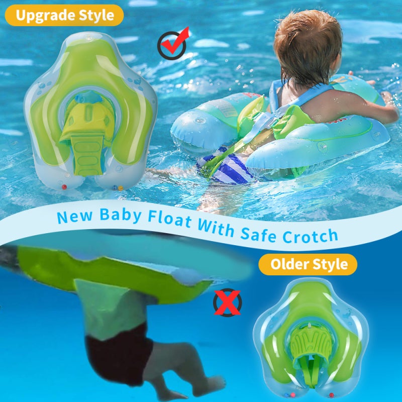 SwimBoBo Inflatable Baby Swimming Float Baby Swim Float Ring Cute Baby Pool Float Pool Toys for 3-24 Months Baby Boys Girls Swim Trainer Float with Mini Air Pump + Sun Canopy - Image 2