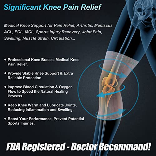 NEENCA Professional Knee Brace for Pain Relief, Medical Knee Support with Patella Pad & Side Stabilizers, Compression Knee Sleeve for Meniscus Tear, ACL, Joint Pain, Runner, Workout - FSA/HSA APPROVED - Image 4