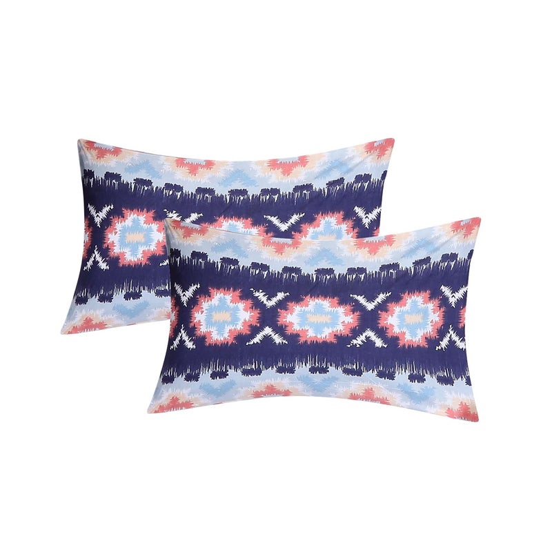 Status Contract Spring Summer Collection-2024 Cotton Rich Double Bedsheet with 2 Pillow Covers for Bed Room, Home, Hotel-120 GSM | (Blue), 120 Tc - Image 5