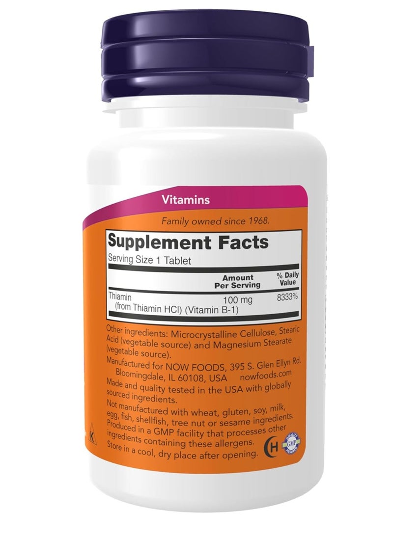 now Vitamin B-1 100 mg - 100 Tablets  - Image 2