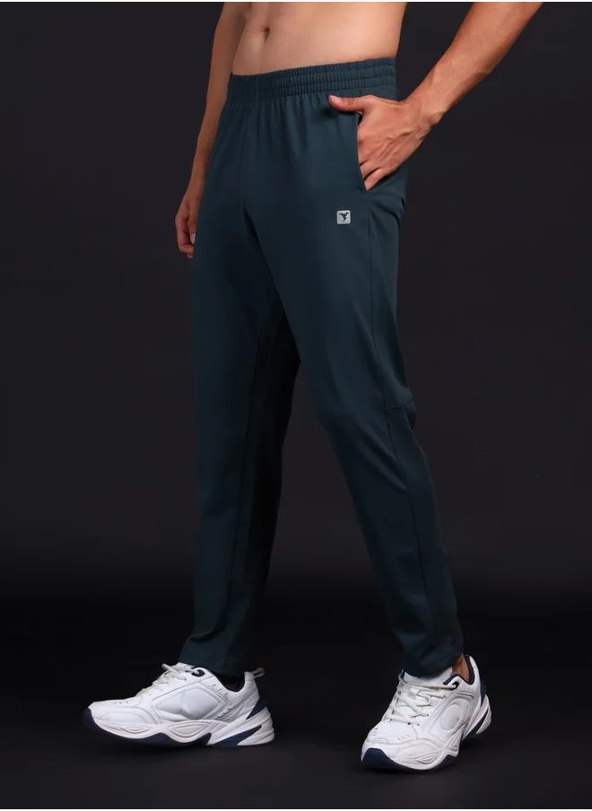تكنوسبورت Technosport Men Grey Solid 4-Way Stretch Track Pants