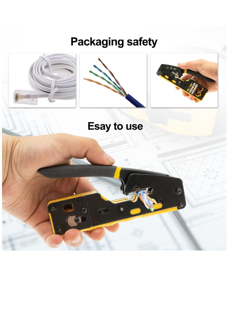 كابتن تيك VDV226-110 Ratcheting Modular Data Cable Crimper/Wire Stripper/Wire Cutter for RJ11/RJ12 Standard, RJ45 Pass-Thru Connectors - Image 3