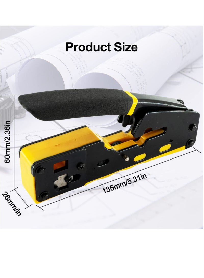 كابتن تيك VDV226-110 Ratcheting Modular Data Cable Crimper/Wire Stripper/Wire Cutter for RJ11/RJ12 Standard, RJ45 Pass-Thru Connectors - Image 5