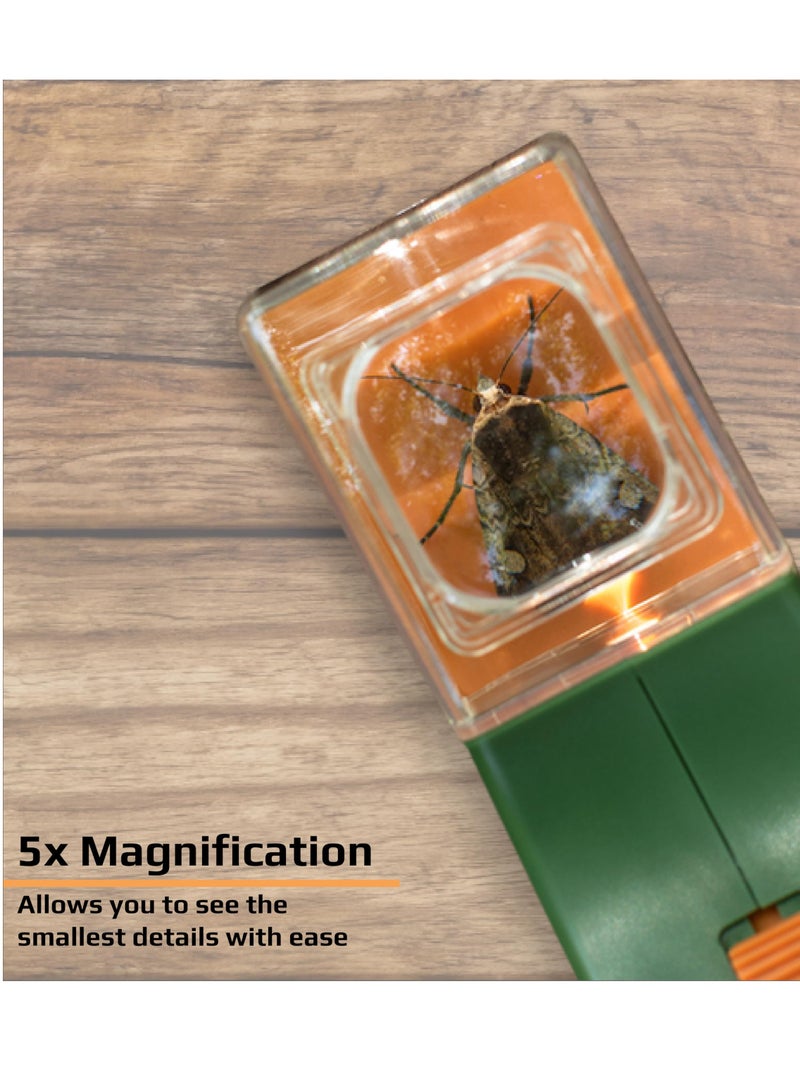 حامل الحشرات مع عدسة خالية من التشوه 5.0 بوصة كبيرة الحجم ، وقراءة فحص العمل العلمي ، للقراءة والتفتيش والاستكشاف والهوايات والحرف والمهام - Image 5