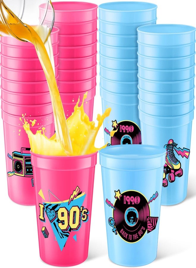Funnymoom 24 Pcs 90s Theme Cups 16 oz Reusable Thick Retro Disco Party - Image 1