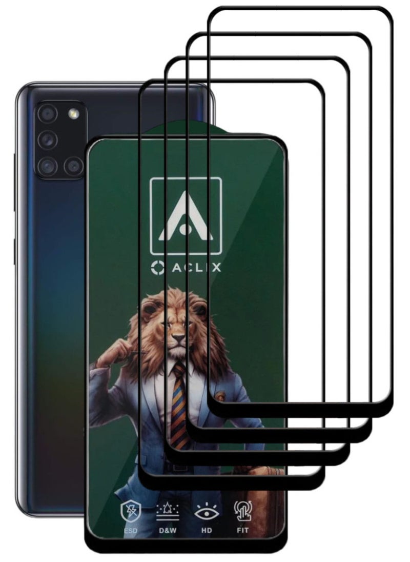 ACLIX 4 Pieces Antistatic ESD Dustproof Premium Quality High Definition Tempered Glass Screen Protector Designed For Samsung Galaxy A21s - Image 1