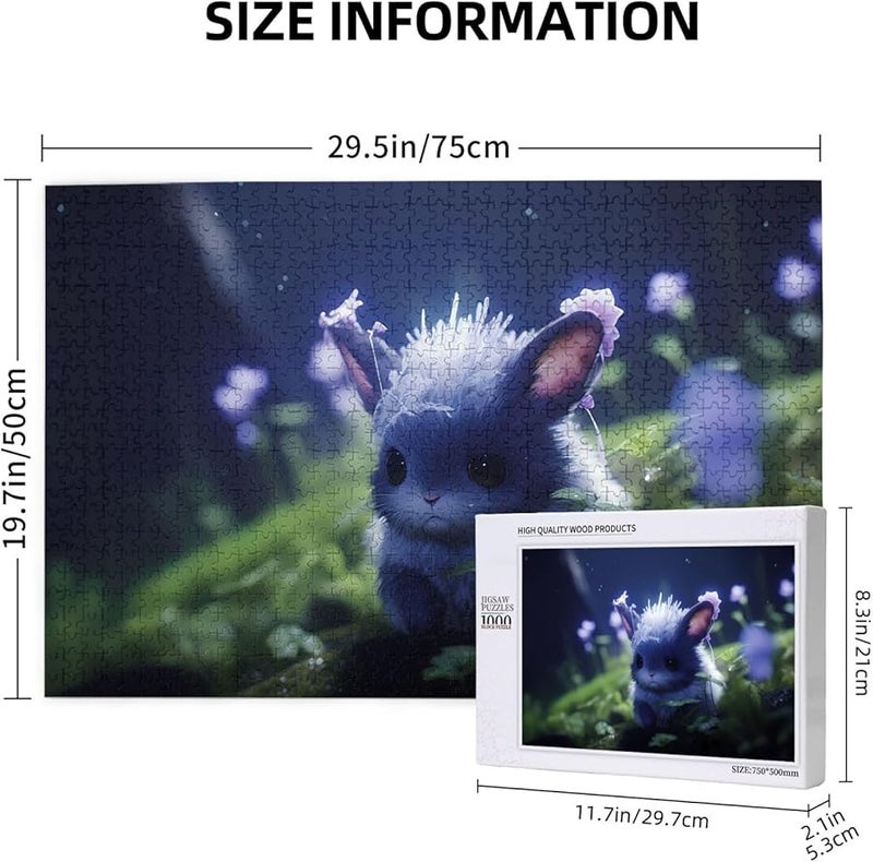 Phayah Moonlight Jade Rabbit 1000 قطعة لغز للبالغين ديكور المنزل 29.5 × 19.7 بوصة - Image 4