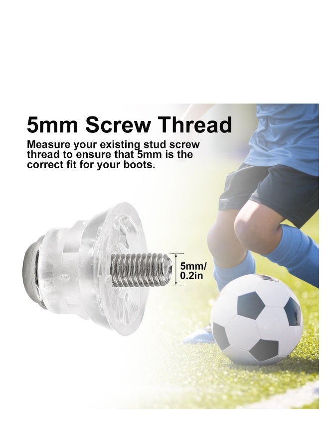 12 Pcs Football Boots Studs Replacement, 2 Sizes Transparent Replacement Soft Ground Studs Thumb Studs, Rubber Studs Football Studs Plastic Nylon Rugby Studs, Replacement for Men Boy Kids Adults Shoes - Image 5
