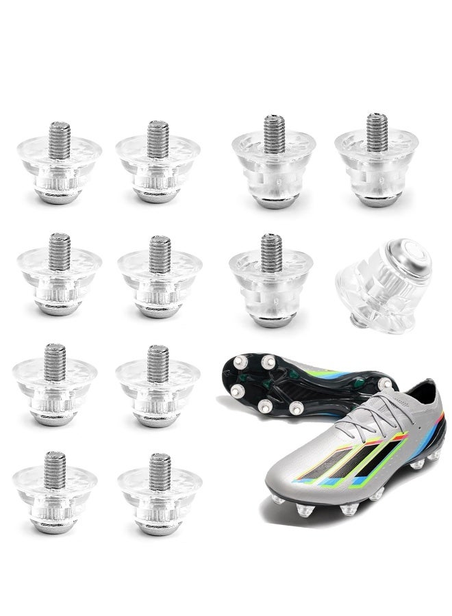 12 Pcs Football Boots Studs Replacement, 2 Sizes Transparent Replacement Soft Ground Studs Thumb Studs, Rubber Studs Football Studs Plastic Nylon Rugby Studs, Replacement for Men Boy Kids Adults Shoes - Image 1