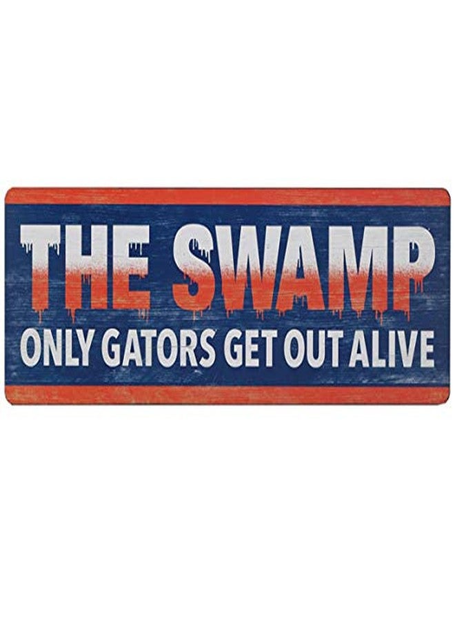 Open Road Brands University of Florida The Swamp Slogan Wood Wall Decor - Large Florida Gators Sign - Only Gators Get Out Alive - Image 1