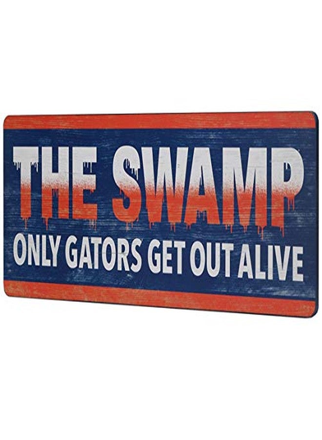 Open Road Brands University of Florida The Swamp Slogan Wood Wall Decor - Large Florida Gators Sign - Only Gators Get Out Alive - Image 2