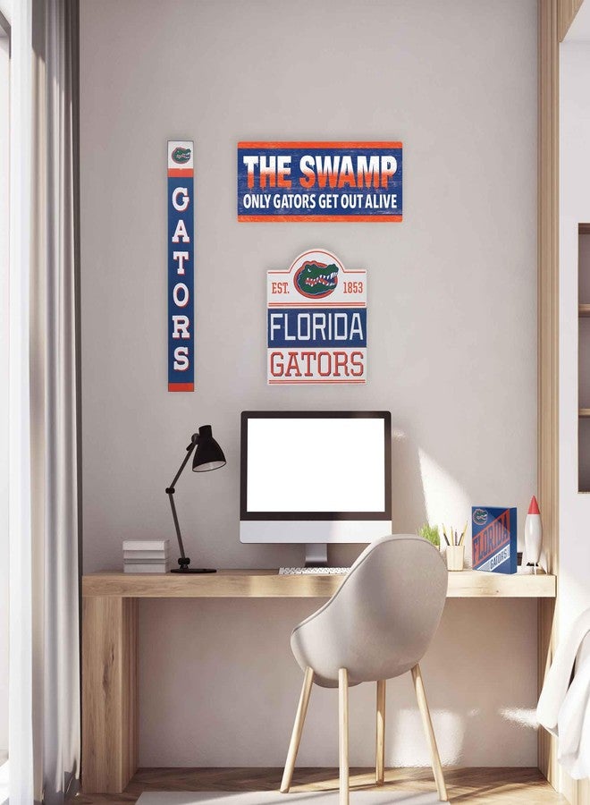 Open Road Brands University of Florida The Swamp Slogan Wood Wall Decor - Large Florida Gators Sign - Only Gators Get Out Alive - Image 5